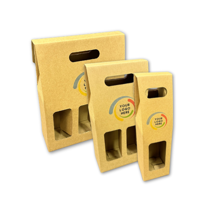 Custom Printed Wine Presentation Carriers - Brown